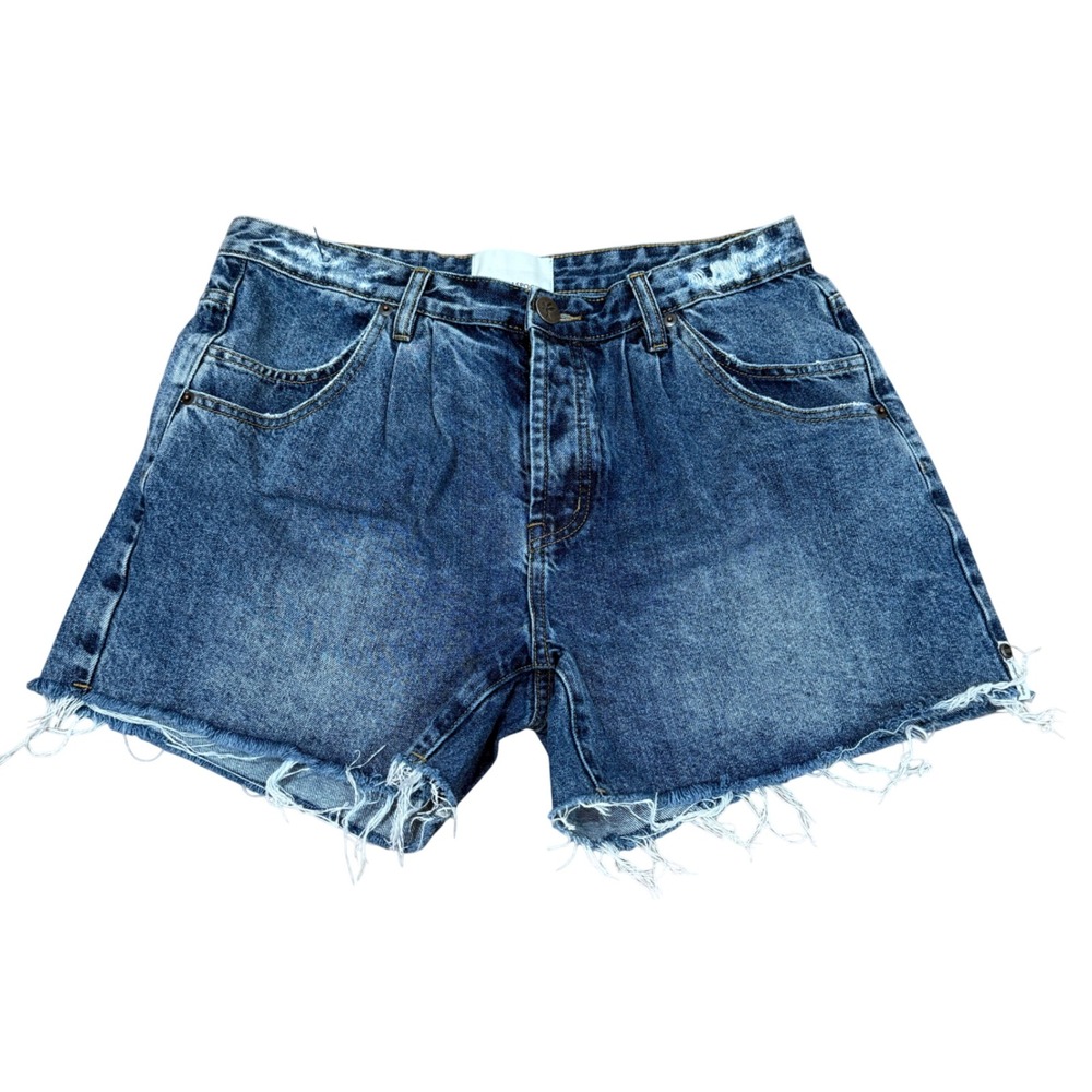 One Teaspoon Shakers Low Waist Super Relaxed‎ Denim Shorts Blue Thunder 30